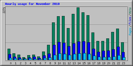 Hourly usage for November 2010