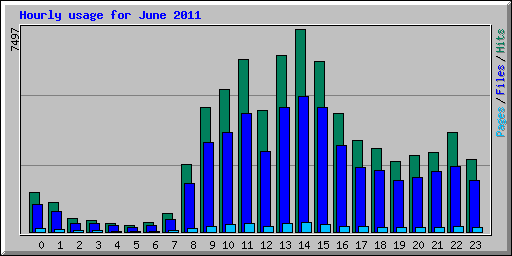 Hourly usage for June 2011
