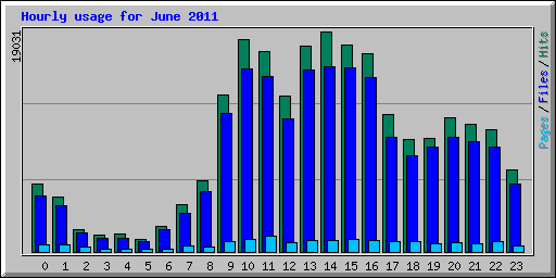 Hourly usage for June 2011