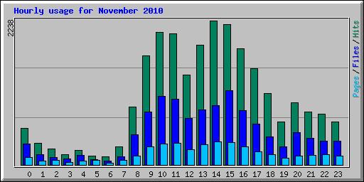 Hourly usage for November 2010