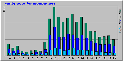 Hourly usage for December 2010
