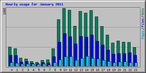 Hourly usage for January 2011
