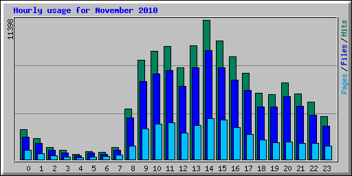 Hourly usage for November 2010