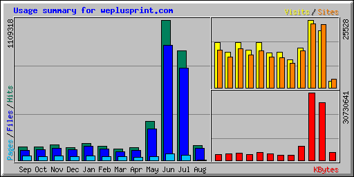 Usage summary for weplusprint.com